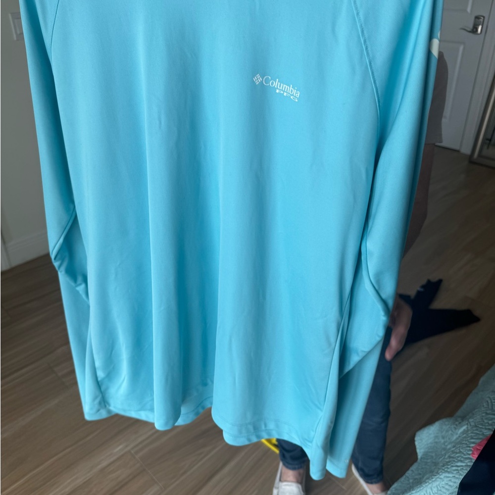 Columbia Aqua Blue Performance Shirt